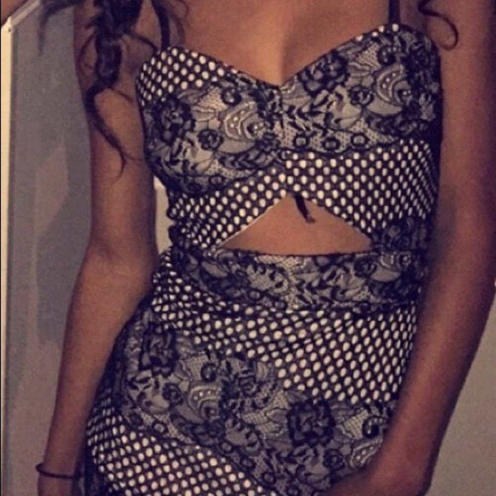 Black and Nude Lacy Dress